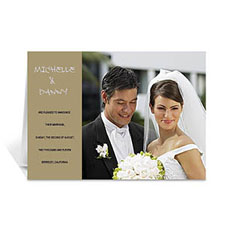 Personalized Timeless Gold Wedding Photo Cards, 5X7 Folded Modern