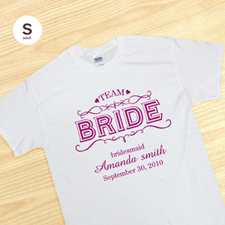 Custom Team Bride, White Adult Small T Shirt