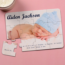 Boy Birth Announcement Invitation Puzzle