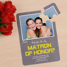 Personalized Gray Will You Be My Maid Of Honor Invitation Puzzle