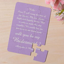 Personalized Personalized Background And Words For Bridesmaid Invitation Puzzle
