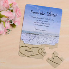 Personalized Photo Gallery Save The Date Invitation Puzzle