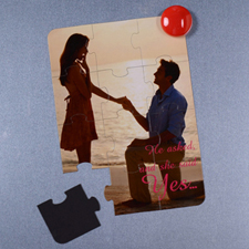 Personalized Magnetic He Asked And She Said Yes Invitation Puzzle