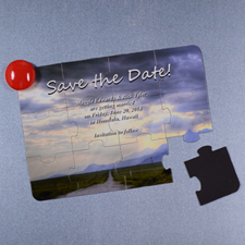 Personalized Magnetic Photo Save The Date Invitation Puzzle