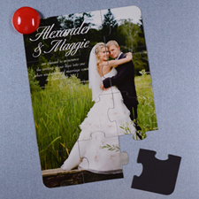 Personalized Magnetic Wedding Photo Announcement Invitation Puzzle