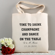 Personalized Message Wedding Tote Bag