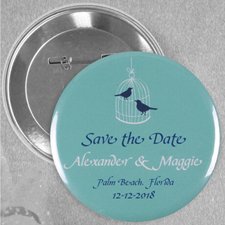 Love Birds Vintage Case Custom Button Pin, 2.25