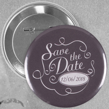Chalkboard Save The Date Custom Button Pin, 2.25