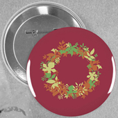 Sweet Floral Wedding Custom Button Pin, 2.25