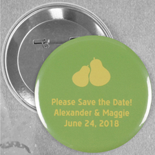 Perfect Pear Wedding Personalized Button Pin, 2.25