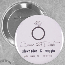 Engagement Ring Custom Button Pin, 2.25