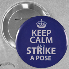 Purple Keep Calm Personalized Text Button Pin, 2.25