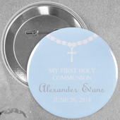 Blue Circle Baptism Custom Button Pin, 2.25