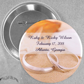 Creamy Wedding Save The Date Custom Button Pin, 2.25