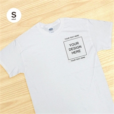 Custom Portrait Image Two Messages White Men Small T Shirt