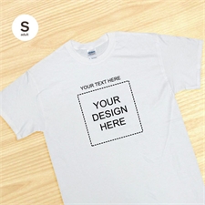 Custom Square Image Message White Adult Small T Shirt
