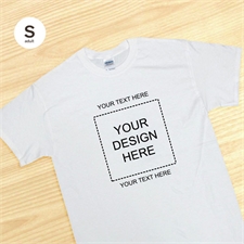 Custom Classic Square Image Two Messages Adult Small T Shirt