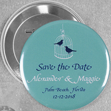 Love Birds Vintage Case Custom Button Pin, 3