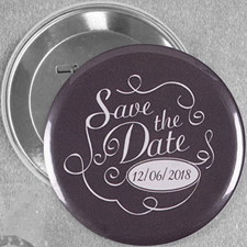Chalkboard Save The Date Custom Button Pin, 3