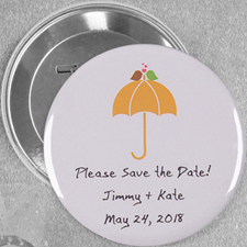 Modern Sweet Love Bird Wedding Custom Button Pin, 3