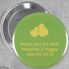 The Perfect Pear Wedding Personalized Button Pin, 3