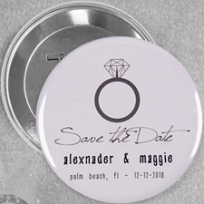 Engagement Ring Custom Button Pin, 3