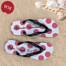 Make My Own Custom Name Carol Polka Dot Women Medium Flip Flop Sandals