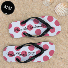 Design My Own Custom Name Carol Polka Dot Men Medium Flip Flop Sandals