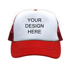 Custom Imprint Full Color Trucker Hat, Red