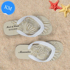 Design My Own Daisies Personalized Wedding Kids Medium Flip Flops