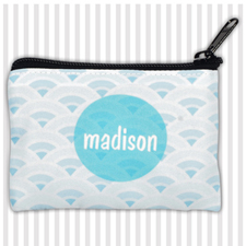 Aqua Fan Personalized Coin Purse