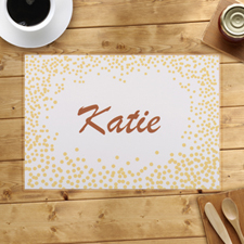 Personalized Gold Confetti Dots Placemats