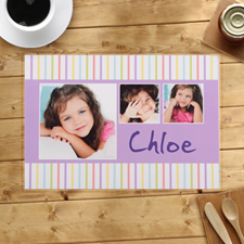 Personalized Kids Stripes Pattern Placemats