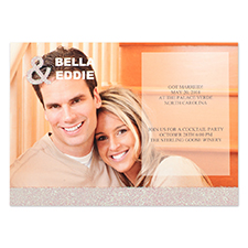 Personalized Silver Glitter Wedding Announcement Invitation Card