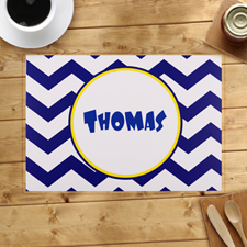 Personalized Blue Chevron Placemats