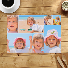 Personalized White Seven Collage Placemats