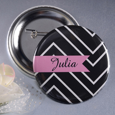 Chevron Name Custom Button Pin, 2.25