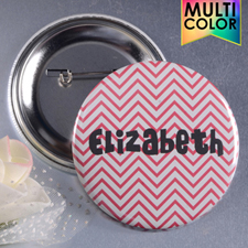 Red Chevron Custom Button Pin, 2.25