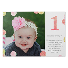 Personalized Favorite Girl Real Glitter Personalized Birthday Card