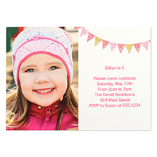 Personalized Banner Day Girl Party Invitation Card