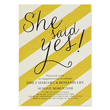 Personalized She Say Yes Party Invitation Card