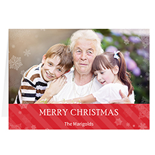 Let it Snow Red Personalized Christmas Greeting Card