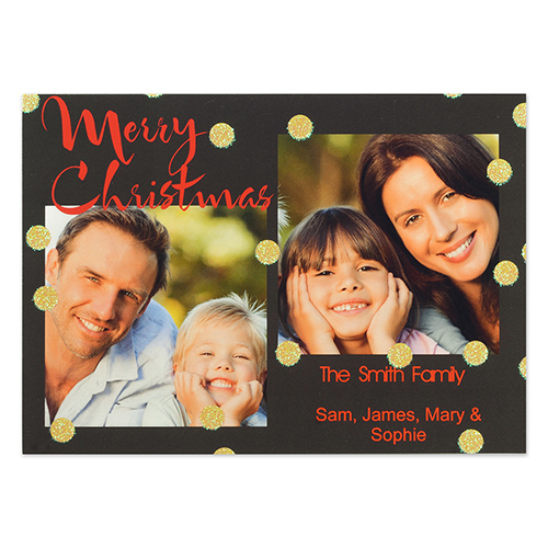 Personalized Glitter Merry Christmas Party Invitation Card