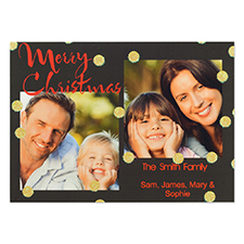 Personalized Glitter Merry Christmas Party Invitation Card