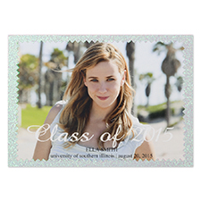 Picture Of Success Glitter Personalized Photo Graduation Announcement 5X7 Party Invitation Card