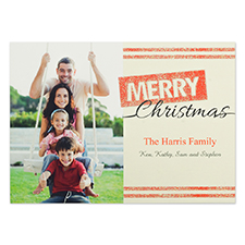 Personalized Merry Glitter Christmas Invitation Cards