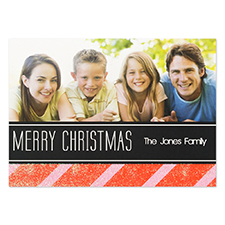 Personalized Red Christmas Glitter Invitation Cards
