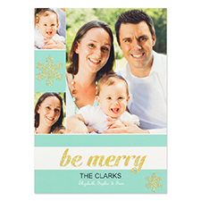 Personalized Snow Be Merry Gold Glitter Invitation Cards