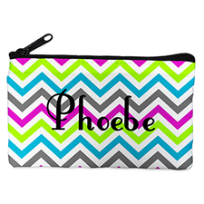 Personalized Colorful Chevron Cosmetic Bag (4