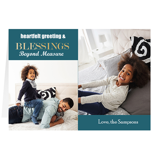 Peacock Blessing 2 Collage Personalized Greeting Card